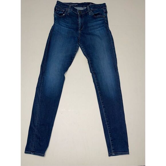 Adriano Goldschmied AG‎ 28R The Farrah Skinny High-Rise Dark Stretch Denim Jeans - Picture 1 of 8
